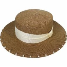 Шляпа-канотье Luna Аделина one size бежевый с молочным