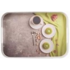Поднос Albayrak прямоугольный с ручками Green Tea 25,5x35,5x3,8 см серый