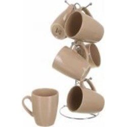 Набор чашек Bella Vita Latte 6 шт. на металлической подставке