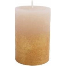 Свеча Цилиндр C07*10/1-1.3-9.2 омбре льняная в золоте Candy Light