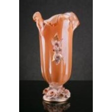Ваза стеклянная White cristal Venezia 23х23х40 см 40 см оранжевая VS 2703/HNY/C