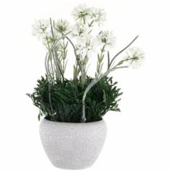 Растение искусственное Гортензия в горшке 28x39 см белая