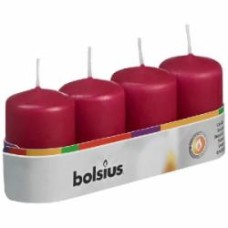 Свеча 60/40 бордо 4 шт. / уп Bolsius