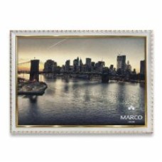 Рамка для фотографии со стеклом MARCO decor 1713 1 фото 30х40 см белый с золотистым