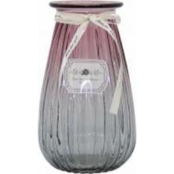 Ваза стеклянная CRYSTAL Crystal Rose 19 см 21 см розово-серая 83000004/2_YBCG-MT-4