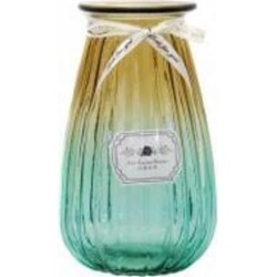 Ваза стеклянная CRYSTAL Crystal Rose 19 см 21 см желто-зеленая 83000004/3_YBCG-MT-4