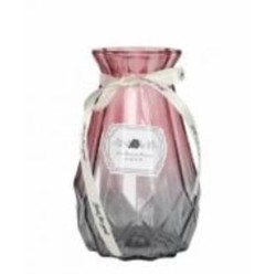 Ваза стеклянная CRYSTAL Angela (83210414392) 17 см розово-серая 83210414392