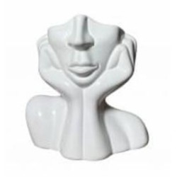 Ваза керамическая Nana ceramics Леди 22 см белый глянец