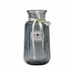 Ваза стеклянная CRYSTAL Agata 22 см серая 83220608141_YBCG-220608-1