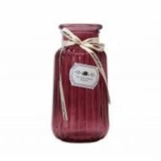 Ваза стеклянная CRYSTAL Agata 22 см розовая 83220608142_YBCG-220608-1