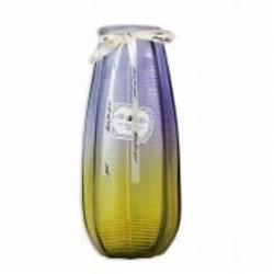 Ваза стеклянная CRYSTAL Alnita 26,5 см желто-синяя 83210414102_YBCG-210414-1 Ваза стеклянная CRYSTAL Alnita 26,5 см желто-синяя 83210414102_YBCG-210414-1