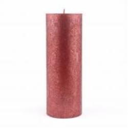 Свеча Рустик столбик SHIMMER 190/68 красная Bolsius