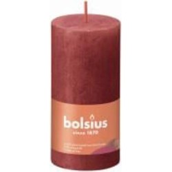 Свеча Рустик столбик SHINE 100/50 красная Bolsius