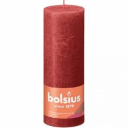Свеча Рустик столбик SHINE 190/68 красная Bolsius