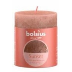 Свеча Рустик столбик SUNSET 80/68 карамельно-медная Bolsius