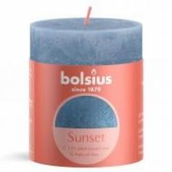Свеча Рустик столбик SUNSET 80/68 небесно-синяя Bolsius