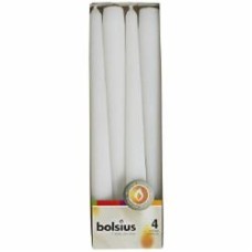Свеча конусная 245/24 4 шт. белая Bolsius