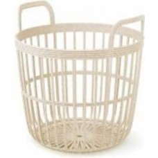 Корзина ажурная ZOE ECO WOOD с ручками многофункциональная 419х408 мм, крем