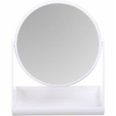 Зеркало косметическое круглое двустороннее ST 16x23,5 cм белое