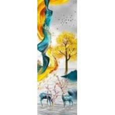 Постер Олени и сияние золото Posterclub