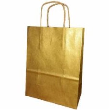 Пакет бумажный КРАФТОВЫЙ золото/серебро 34x12x26 см Happycom International
