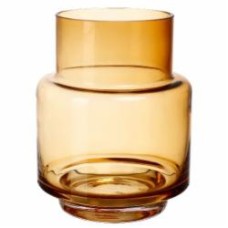 Ваза стеклянная Wrzesniak Glassworks Колба 15-4119 12 см янтарная 15-4119
