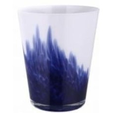 Ваза стеклянная Wrzesniak Glassworks Confetti опал 22,5 см кобальтовый