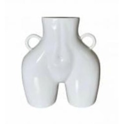 Ваза керамическая Nana ceramics Ким 25 см белый глянец