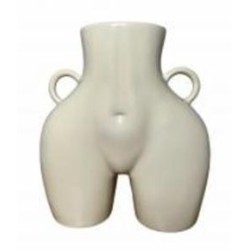 Ваза керамическая Nana ceramics Ким 25 см бежевый глянец