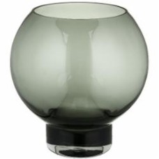 Ваза стеклянная Wrzesniak Glassworks Шар Wisla Grey 15-4248B 23 см серая 15-4248B