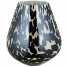 Ваза стеклянная Wrzesniak Glassworks Confetti 17-9493A 22 см черная/топаз