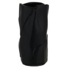 Ваза керамическая Pinsung Ceramics Crumpled 24 см черная матовая PS33172