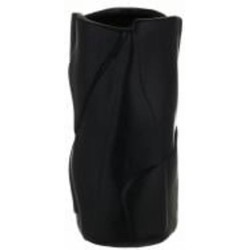 Ваза керамическая Pinsung Ceramics Crumpled 24 см черная матовая PS33172