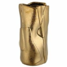 Ваза керамическая Pinsung Ceramics Crumpled 24 см золотая матовая PS33172