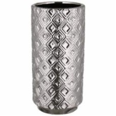 Ваза керамическая Pinsung Ceramics Diamond 28 см серебряная блестящая PS31641