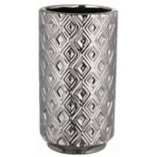 Ваза керамическая Pinsung Ceramics Diamond 22 см серебряная блестящая PS31642