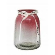 Ваза стеклянная CRYSTAL Shelly 18,5 см красно-серая 83000261_YBCG-MT-26/1/1