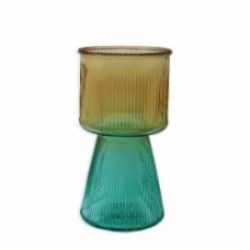 Ваза стеклянная CRYSTAL Juno 19 см желто-зеленая 83230818_YBCG-230818-7/2