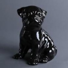 Ваза керамическая Мопс 30 см черный