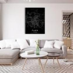 Постер Lviv Black Map New 50x65 см Brushme FNK0117202