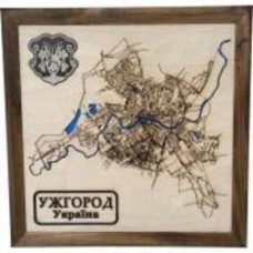 Карта Украины Ужгород 45x45 см