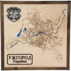 Карта Украины Ужгород 65x65 см