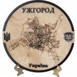 Карта Украины Ужгород круглая d30