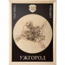 Карта Украины Ужгород коричневый фон 61x45 см