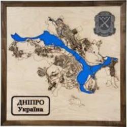Карта Украины Днепр 65x65 см