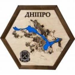 Карта Украины Днепро шестиугольная 40x46 см