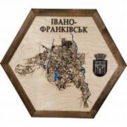 Карта Украины Ивано-Франковск 40x46 см