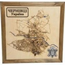 Карта Украины Черновцы 45x45 см бежевый с рисунком