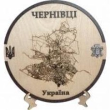 Карта Украины Черновцы круглая с подставкой d20