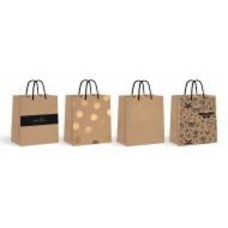 Пакет подарочный KRAFT 26.5x33x13 ручки веревки в ассортименте
